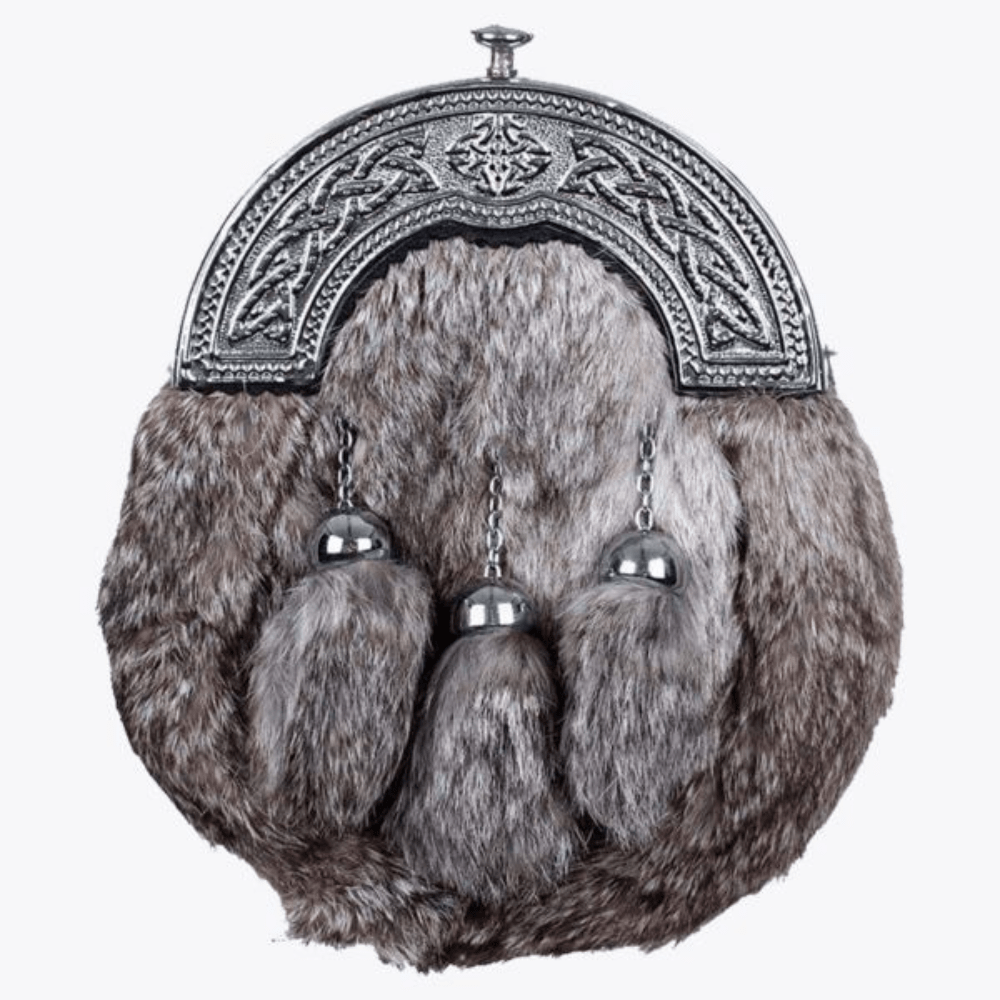 Grey Rabbit Fur Sporran - Kilt Kingdom
