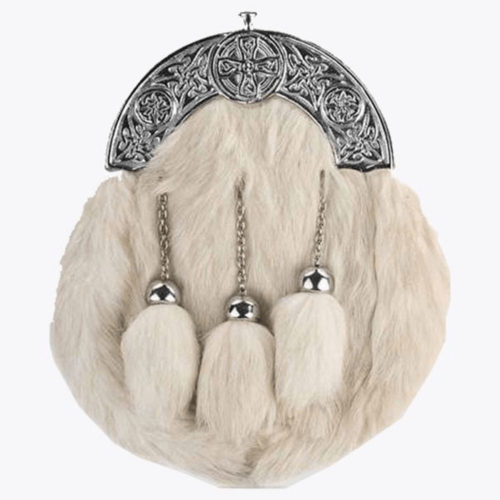 Cream Rabbit Fur Sporran - Kilt Kingdom