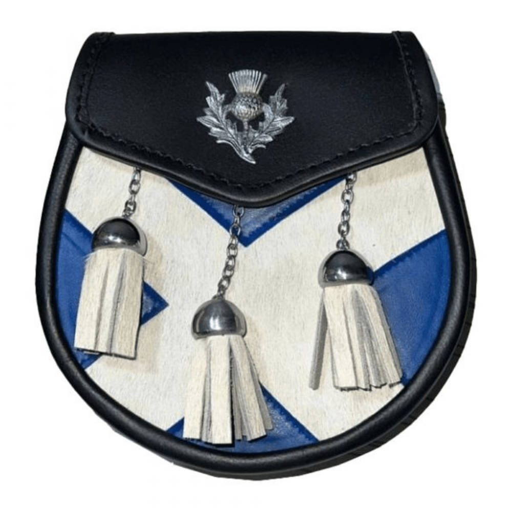 Scottish Flag Leather Sporran - Kilt Kingdom
