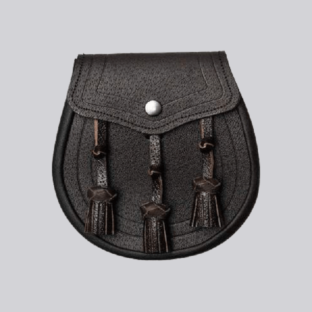 Classic Design Dark Brown Leather Sporran - Kilt Kingdom