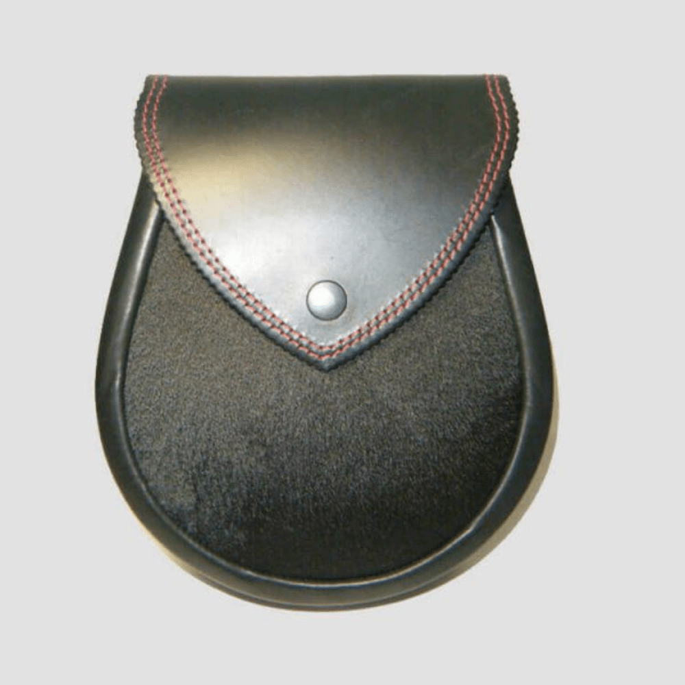 Black Hair Leather Sporran - Kilt Kingdom