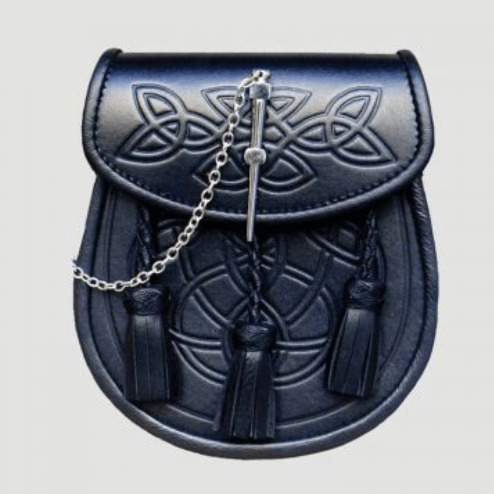 Embossed Leather Traditionanl Kilt Sporran - Kilt Kingdom