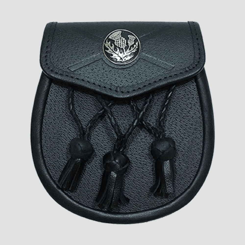 Leather Daywear Sporran With Free Chain Belt - Kilt Kingdom
