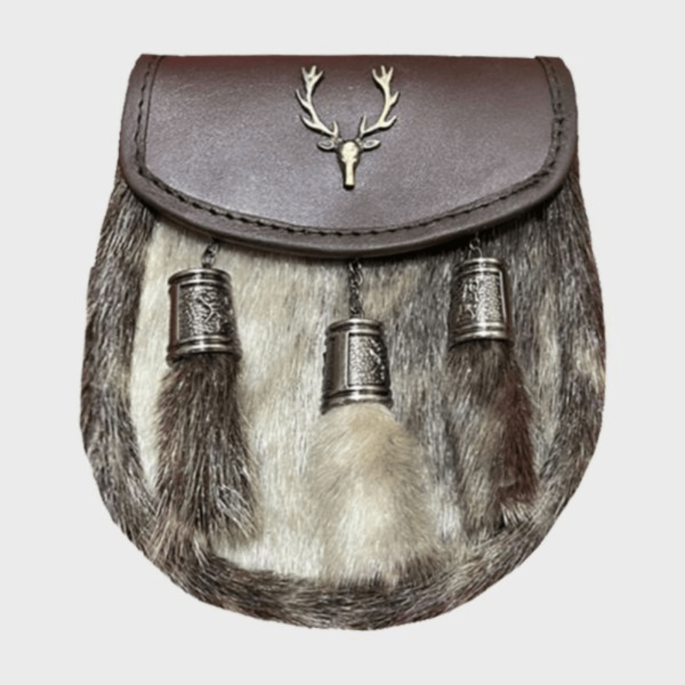 Seal Skin Sporran with Stag Badge - Kilt Kingdom