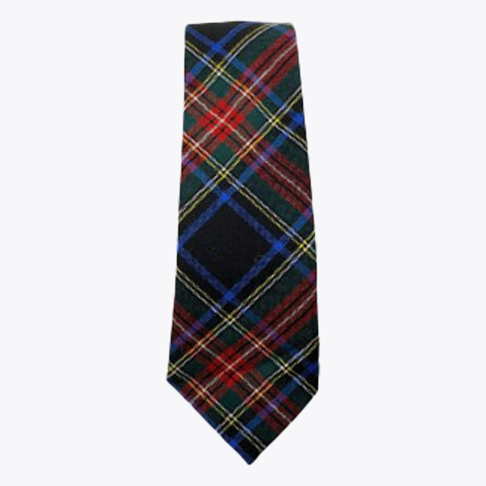 Stewart Black Tartan Tie - Kilt Kingdom