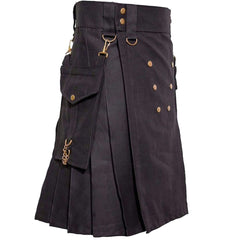 Black Deluxe Utility Kilt