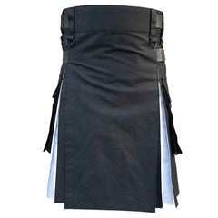 Black & White Simple 2 Side Pocket Utility Kilt