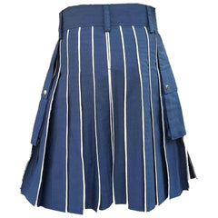 Blue Utility kilt With White line