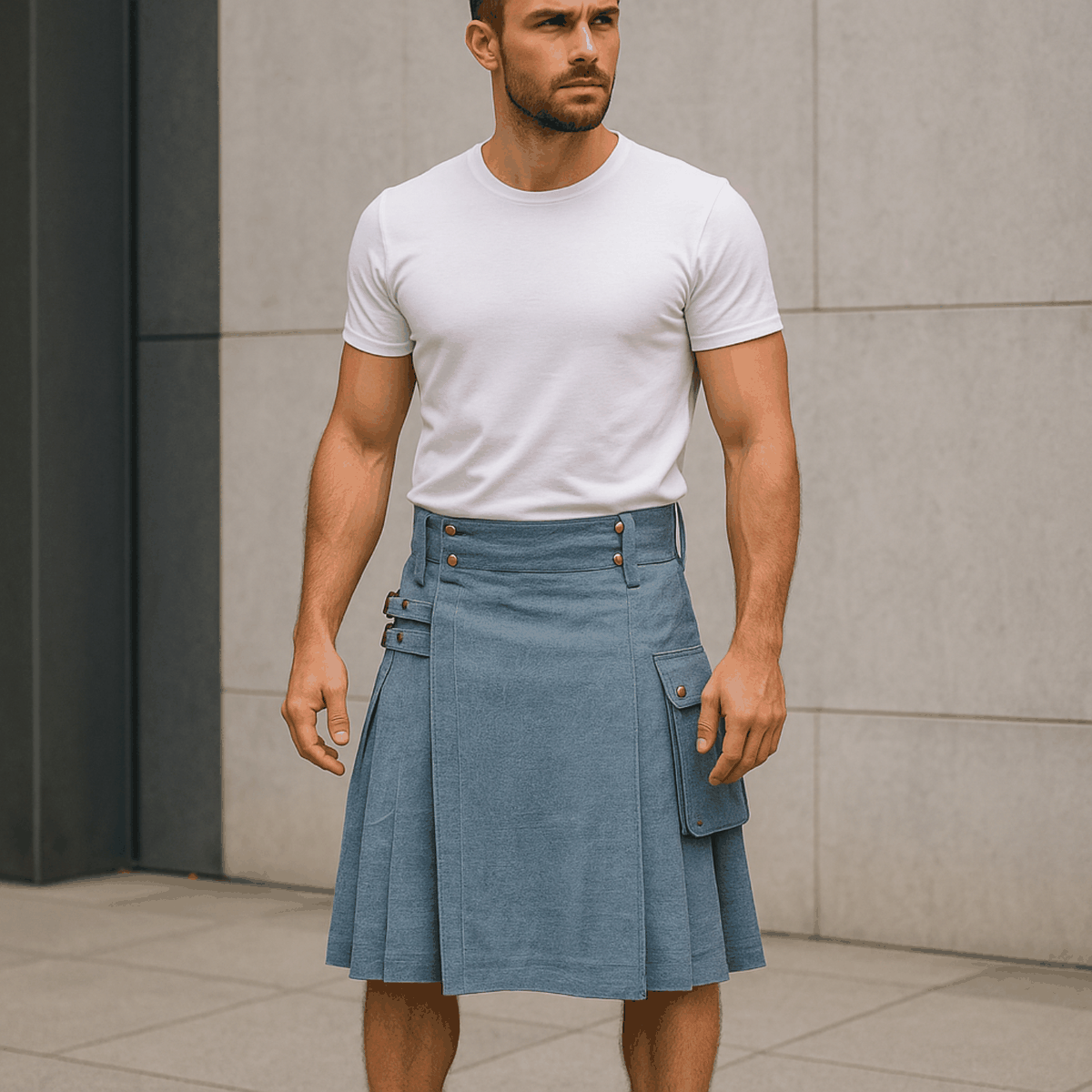 Blue Denim Kilts for Men – Urban Modern Kilt Style