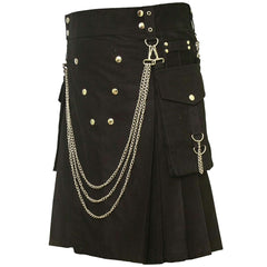 Famous Cargo Utility Kilt With Golden Chains