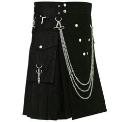 Famous Cargo Utility Kilt With Golden Chains