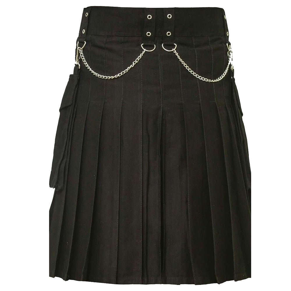 Famous Cargo Utility Kilt With Golden Chains - Kilt Kingdom
