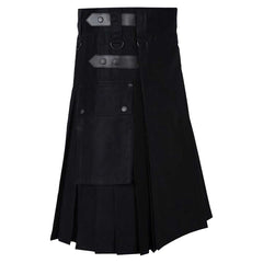 Men Black Utility Kilt