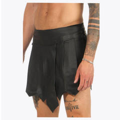 Black Gladiator leather Modern Mini Kilt