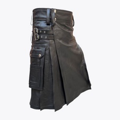 Black Leather Kilt