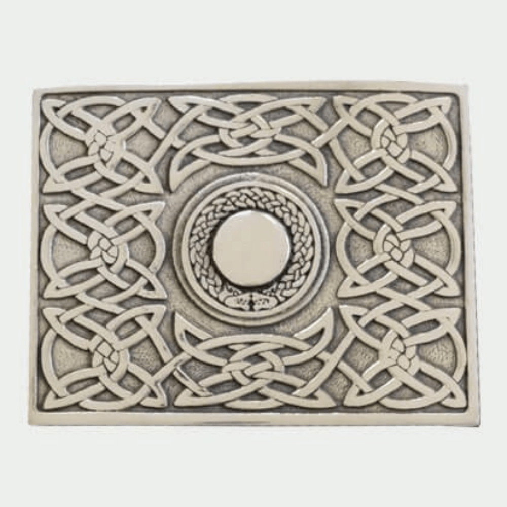 Celtic Chrome Belt Buckle - Kilt Kingdom