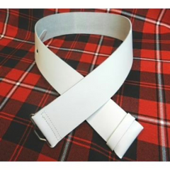 White Leather Kilt Belt