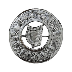 Irish Harp Fly Plaid Brooch