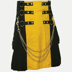 Fashion Forward Black and Yellow Hybrid Kilt