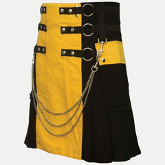 Fashion Forward Black and Yellow Hybrid Kilt