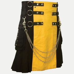 Fashion Forward Black and Yellow Hybrid Kilt