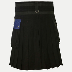 Blue and Black Cotton Deluxe Hybrid KILT