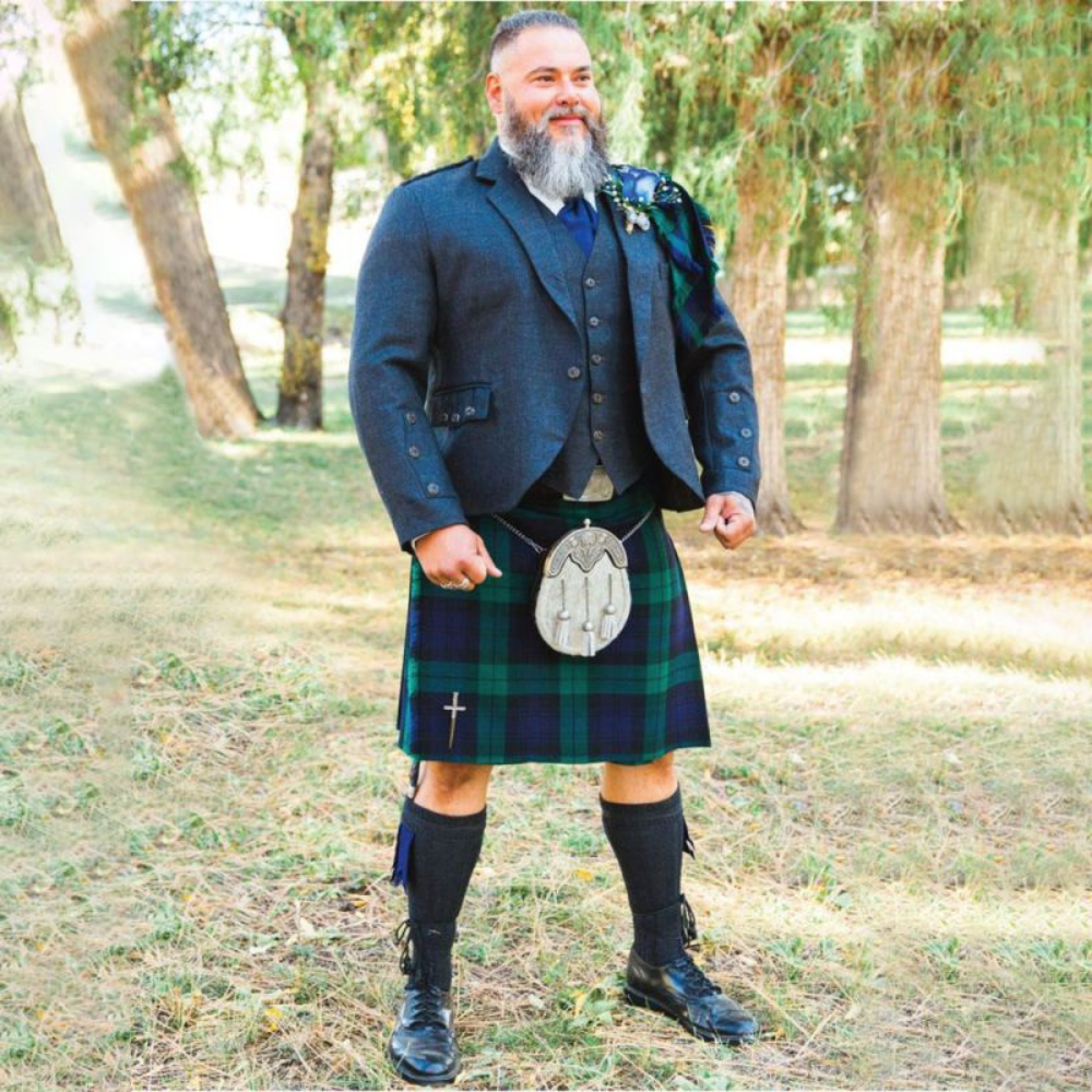 Blue Argyll Jacket with Black Watch Kilt Outfit Package