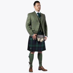 Green Tweed Argyll Jacket & Kilt Outfit Package Deluxe