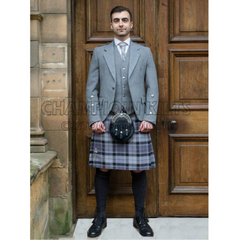 Grey Tweed Jacket Formal Kilt Outfit