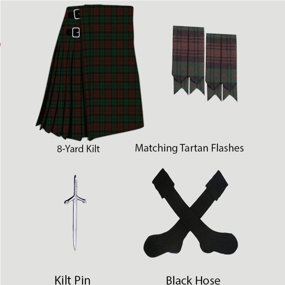 Brown Watch Tartan Kilt With Accessories Deal