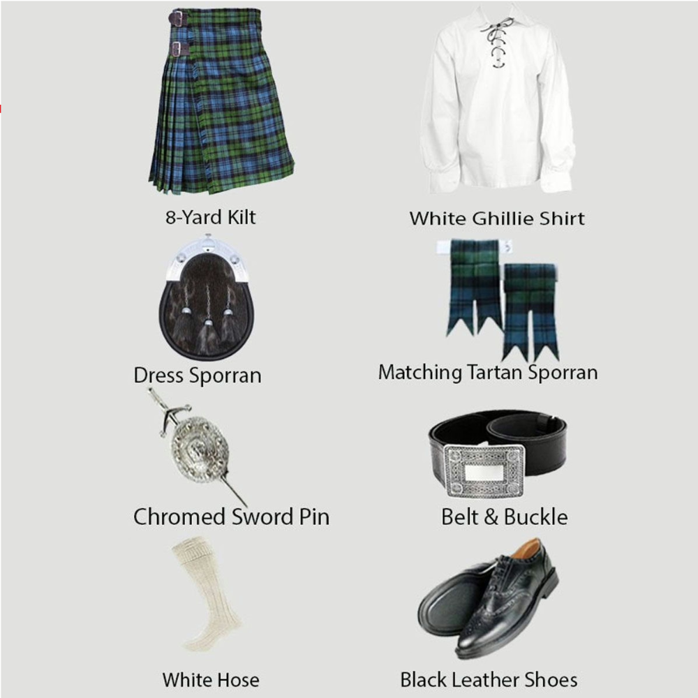 Campbel Tartan Kilt With Accessories