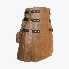 Brown Leather Kilt For Men