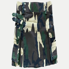 Urban Snow Camouflage Canvas Utility Kilt