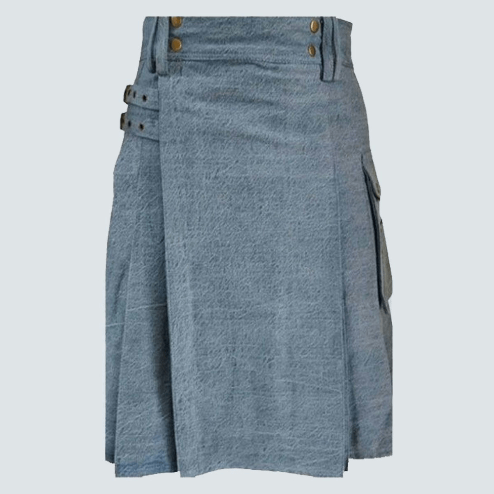 Sky Blue Denim Kilt - Kilt Kingdom