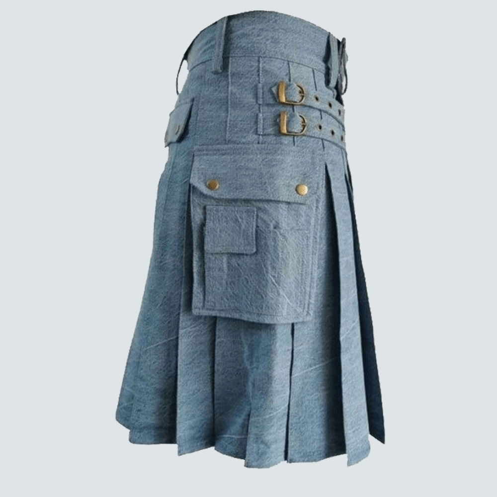Sky Blue Denim Kilt - Kilt Kingdom