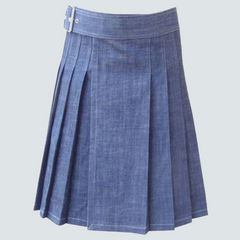 Blue Denim Kilt For Men