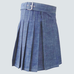 Blue Denim Kilt For Men