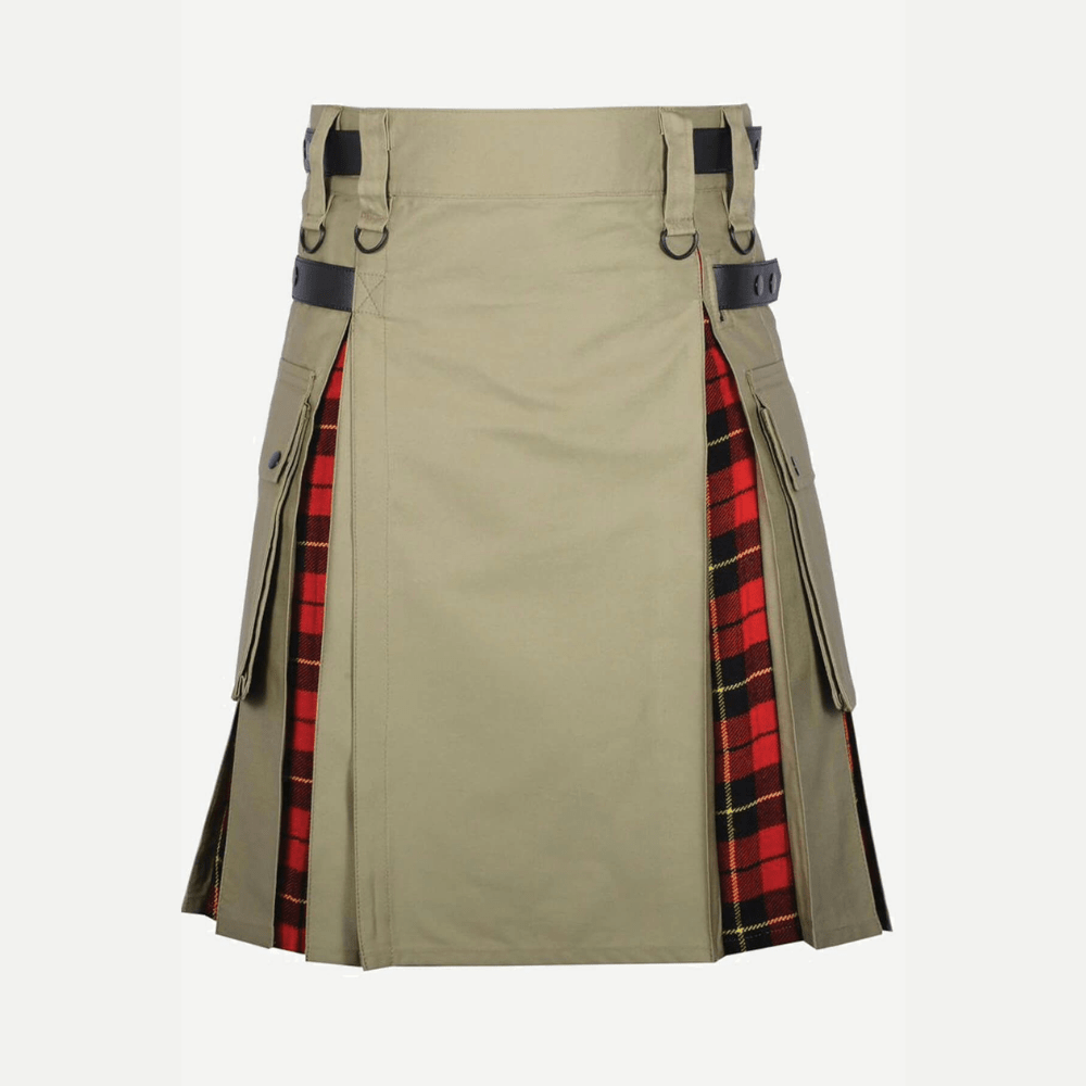 Men's Charm Khaki Hybrid Kilt - Kilt Kingdom