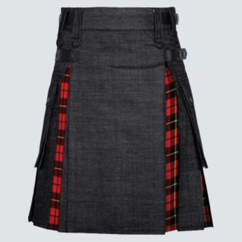 Straight and Slim Fit Denim Kilt