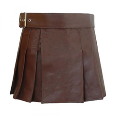 Brown Leather Kilt For Men