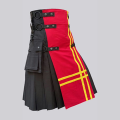 Black & Red Fashion Utility Kilt