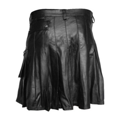 Ample Pleated Leather Kilt