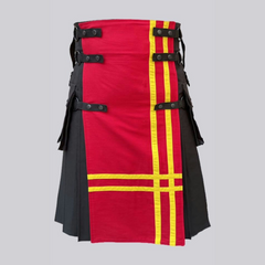 Black & Red Fashion Utility Kilt