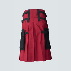 Black & Red Deluxe Hybrid Utility Kilt