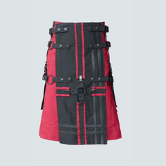 Black & Red Deluxe Hybrid Utility Kilt