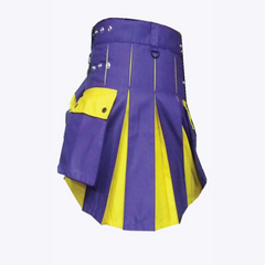 Modern Two Tone Kilt Blue and Yellow