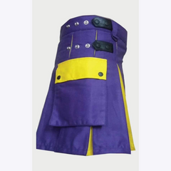 Modern Two Tone Kilt Blue and Yellow