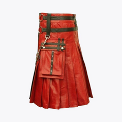 Black & Red Gothic Hybrid Kilt For Men