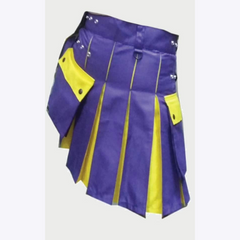 Modern Two Tone Kilt Blue and Yellow