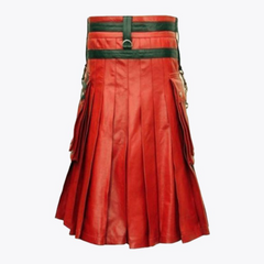 Black & Red Gothic Hybrid Kilt For Men